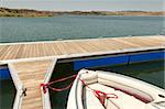 Floating dock in the reservoir of Alqueva, Amieira, Alentejo, Portugal