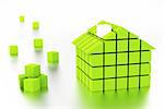 3d House with cubes - energy classification efficiency concept