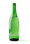 bottle of wine isolated on a white background, clipping path included.
