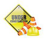 under construction sign illustration design over white