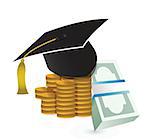 tuition fee. education costs concept illustration design over white