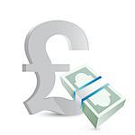 british pound currency bills exchange concept illustration design over white