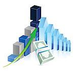 financial business graph illustration design over a white background