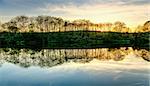 Scenic sunset on a small lake in Central Kentucky