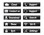 Collection of rectangular web buttons