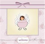 romantic baby girl shower card