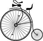 Silhouette of a vintage bicycle on a white background. EPS 10, AI, JPEG