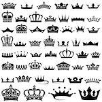 Crown design Set - 50 illustrations, Vector