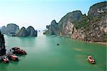 boats on halong bay in vietnam