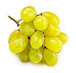bunch of white grape, white background