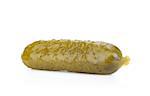 Salted cucumber isolated on white