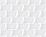 Grey like signs on white. Vector seamless pattern