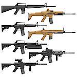 Layered vector illutration of different American Carbines.