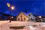 Illuminated Street of Megeve on Christmas Eve, French Alps, France