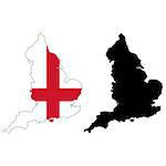 Vector illustration map and flag of England.