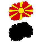 Vector illustration map and flag of Macedonia.