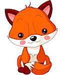 Fun zoo. Illustration of cute Fox