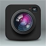 Color photo camera icon, vector Eps10 illustration.
