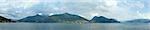 Lake Como (Italy) summer panorama from ship board.