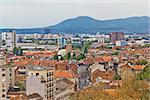 Capital of Croatia Zagreb western part aerial panorama