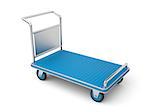Airport luggage cart on white background