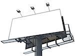 Blank Billboard on White Background for Your Advertisement.