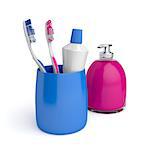 Toothbrushes, toothpaste and liquid soap