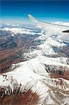 Aerial view of snowcapped mountains