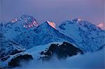 View of Alps at dusk