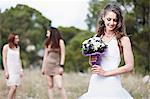 Bride With Bridal Bouquet, Women in Background, Croatia, Europe