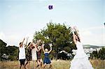 Bride Throwing Bridal Bouquet, Croatia, Europe