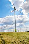 Windfarm On Field, Dessau, Germany, Europe