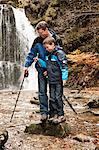 Father And Son Exploring Nature, Germany, Bavaria, Europe