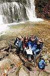 Family Looking At Map, Bavaria, Germany, Europe