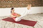 Woman Doing Pilates, Munich, Bavaria, Germany, Europe