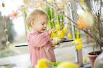 Little Girl Playing With Easter Decoration, Osijek, Croatia, Euope