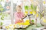 Little Girl Playing With Easter Decoration, Osijek, Croatia, Euope