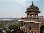 View of Taj Mahal from the Red Fort of Agra, India