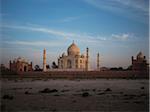 Taj Mahal from the Opposite Embankment of Yamuna River at Dusk, Agra, India