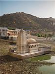 disused water tank with small temple, Bundi, India