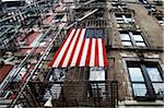 view of apartment building, Greenwich Village, New York City, New York, USA