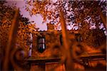 Green-Meldrim House illuminated by lightning, Savannah, Georgia, USA. During the Civil War, when union troops occupied Savannah, General Sherman stayed in this house until the end of the year.