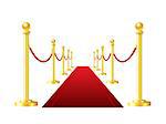 red event carpet isolated on a white background