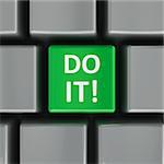 Do it computer key - call to action (three-dimensional rendering)