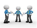 3d people - men, person talking in group. Businessman