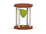 Sand clock hourglass, 3d illustration isolated on the white background