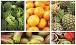 Fruits and Vegetables Variety and Choice Collage