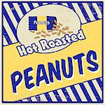 Peanuts vintage grunge poster, vector illustration