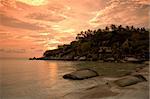 Sunset at tropical beach. Ko Tao island, Thailand