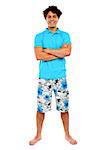 Teenage guy posing in casuals. Holiday concept